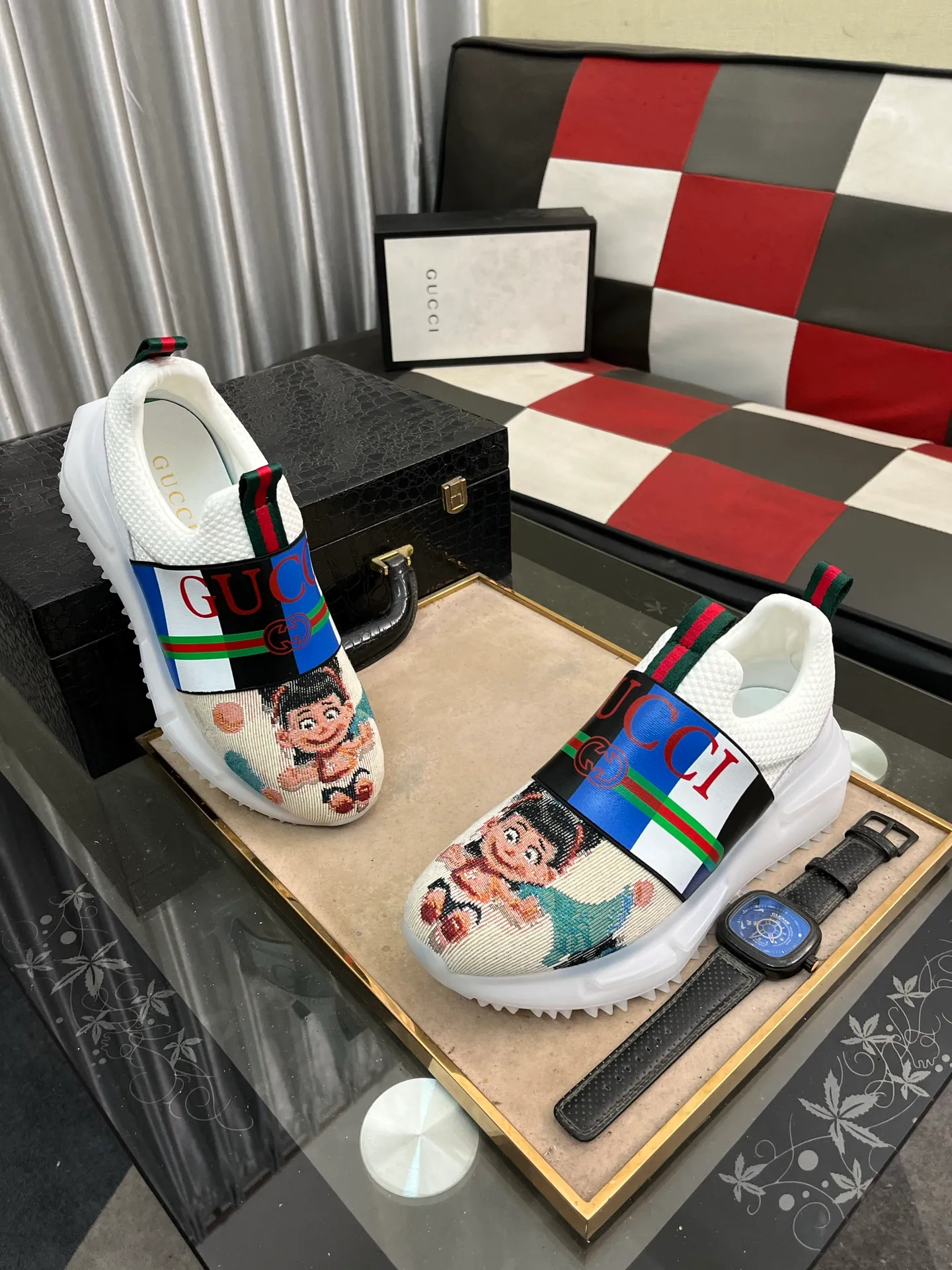 Men's shoes 💰458⌚️⌚️ (GUCCI-Gucci) luxury brand sports and casual shoes, imported original material, sheepskin lining, high-end and comfortable, original outsole is light and wear-resistant! Purely handmade, details determine quality! 38-443️⃣colors available